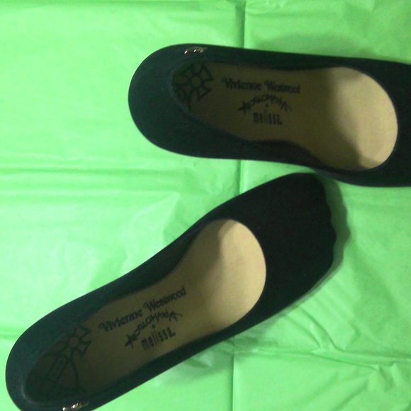 VIVIENNE WESTWOOD + Melissa Anglomania Animal Toe Flocked Black Heels; Size 7 US - Picture 3 of 6